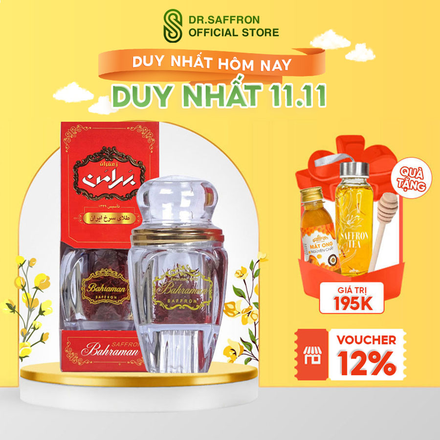 Nhụy Hoa Nghệ Tây thương hiệu SAFFRON BAHRAMAN lọ 0,5Gr