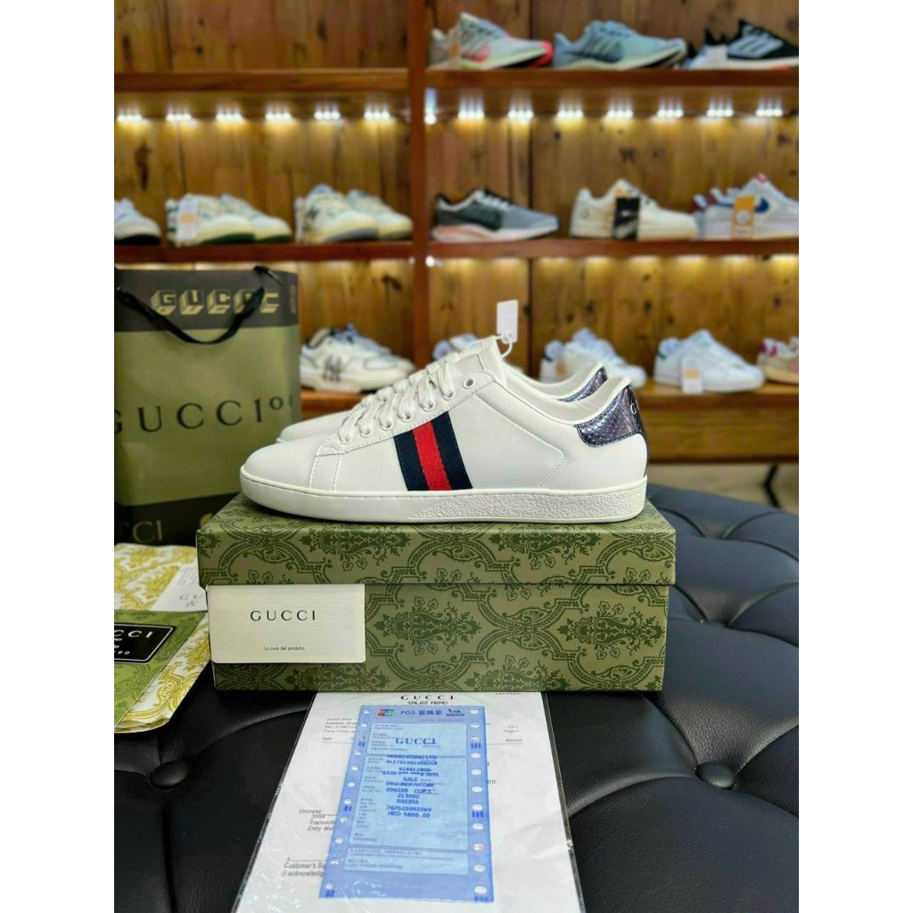 Giày Gucci Love, Giày Thể Thao Gucci Chun + GC ong vàng rắn thêu Hàng Cao Cấp