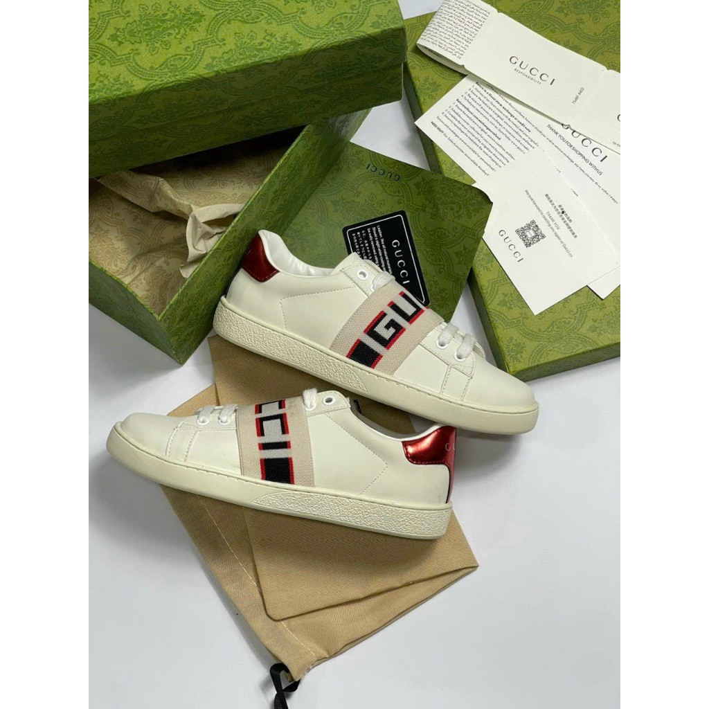 Giày Gucci Love, Giày Thể Thao Gucci Chun + GC ong vàng rắn thêu Hàng Cao Cấp