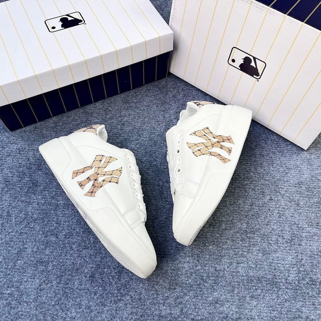 Giày MLB MC Queen chữ NY, LA nam nữ, Giày Thể Thao MCQ in chữ LA,NY phối vàng, phối đen mẫu mới nhất