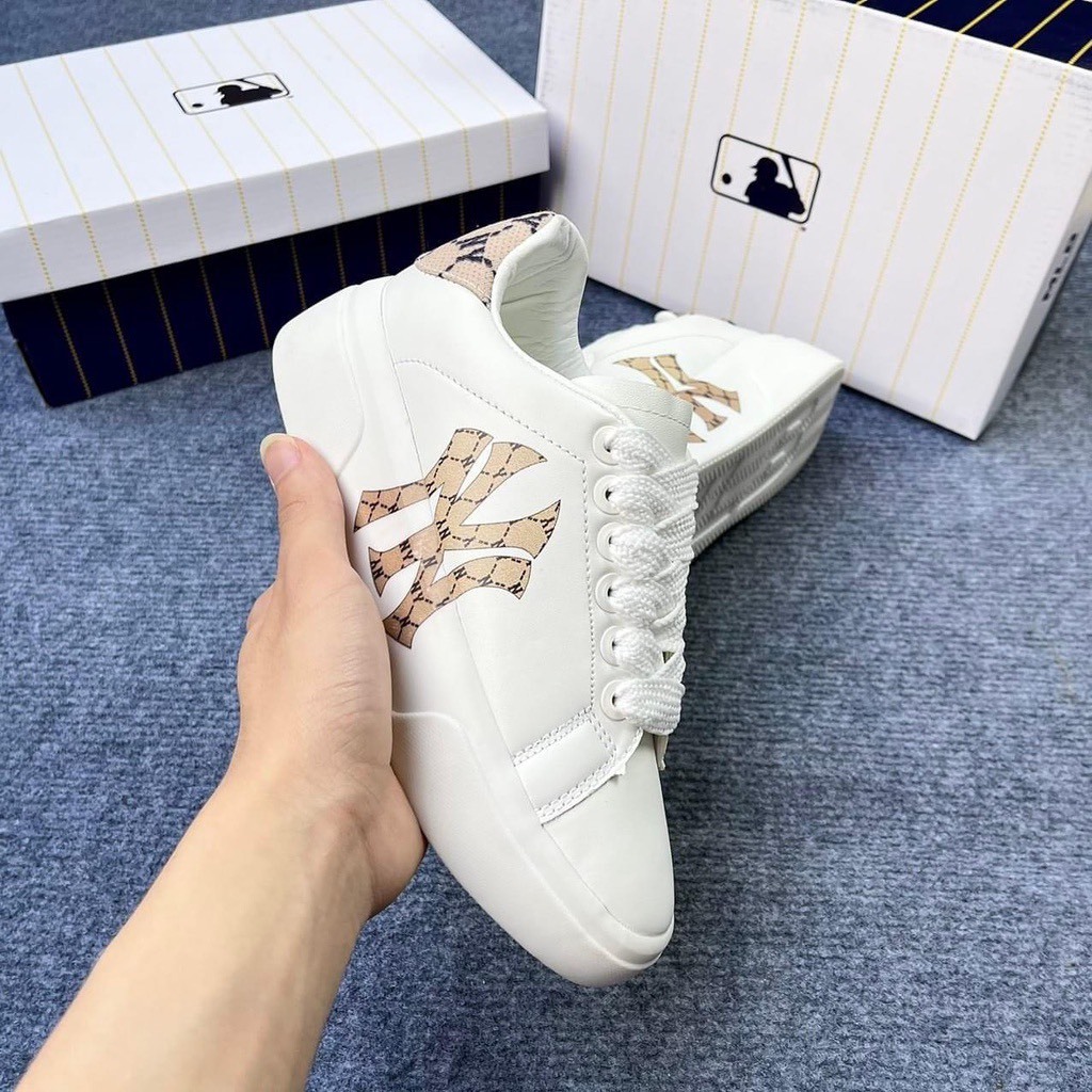 Giày MLB MC Queen chữ NY, LA nam nữ, Giày Thể Thao MCQ in chữ LA,NY phối vàng, phối đen mẫu mới nhất