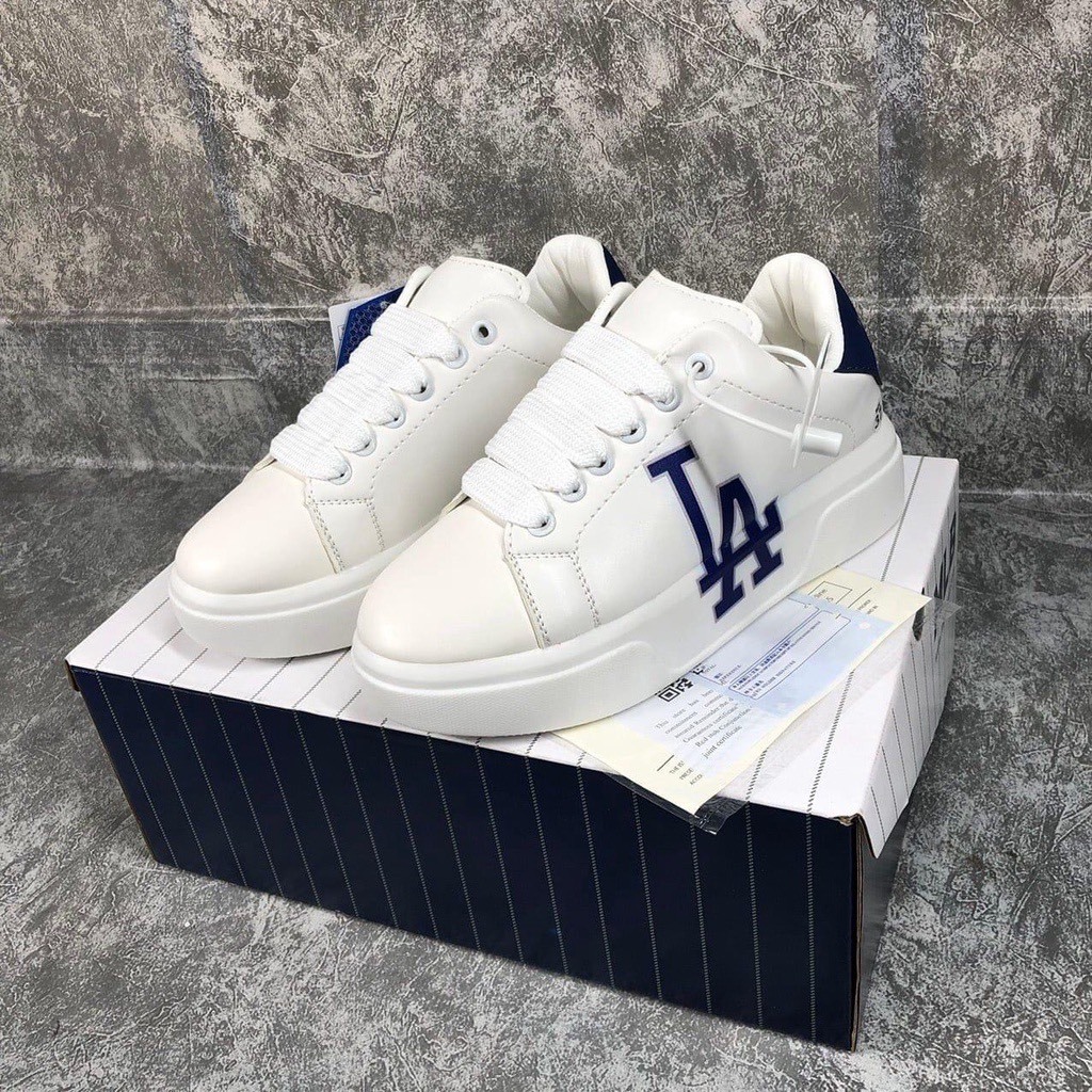 Giày MLB MC Queen chữ NY, LA nam nữ, Giày Thể Thao MCQ in chữ LA,NY phối vàng, phối đen mẫu mới nhất