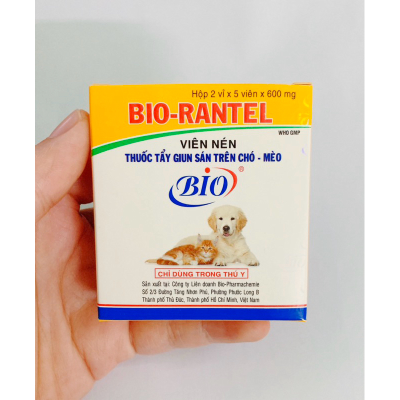 BIO RANTEL - Viên tẩy giun sán cho chó mèo 5 viên/10 viên 600MG