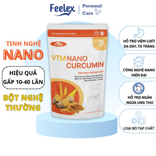 Viên uống tinh bột nghệ VTM NANO CURCUMIN giảm viêm loét dạ dày, hành tá tràng - túi 60 viên