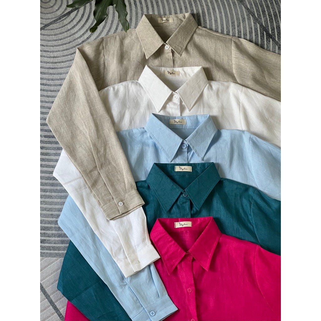 𝗠𝗔𝗬 𝗟𝗜𝗡𝗘𝗡 - Áo sơ mi Linen tưng Premium 9 màu