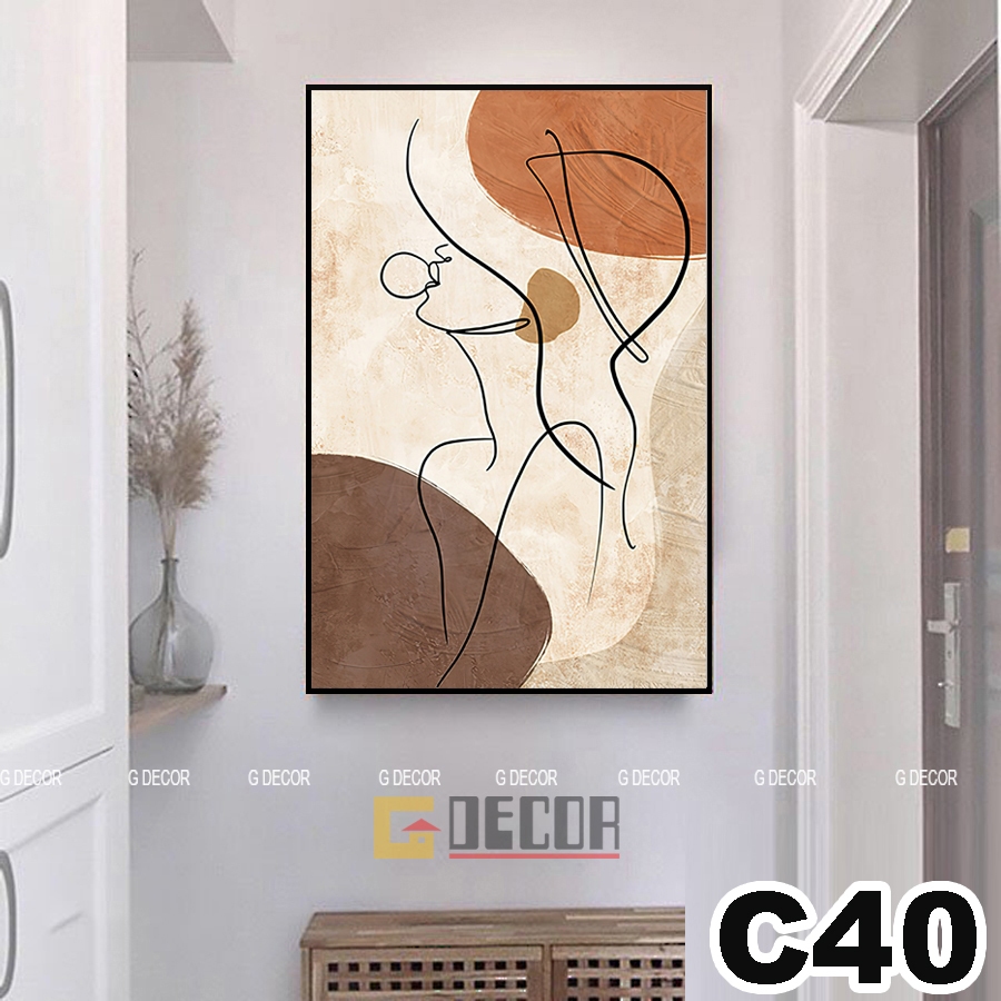 Tranh treo tường canvas 1 bức phong cách hiện đại Bắc Âu, tranh cô gái trang trí phòng khách, phòng ngủ, spa C37