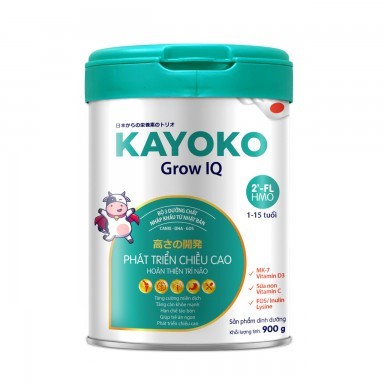 (Date mới) Sữa bột Kayoko Grow IQ công nghệ Nhật 900g 1-15 tuổi