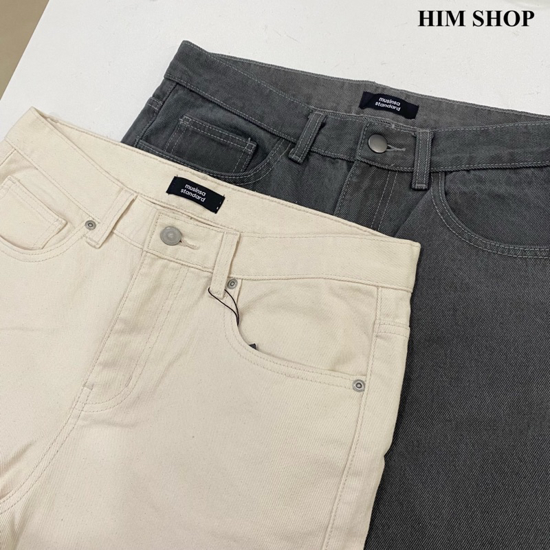 Quần jeans Musinsa wide fit Hàn Quốc chính hãng