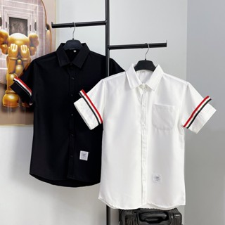 Áo sơ mi nam tay ngắn cao cấp in logo BR cực đẹp chất vải lụa lạnh chuẩn phom, tôn dáng thiết kế trẻ trung giá rẻ