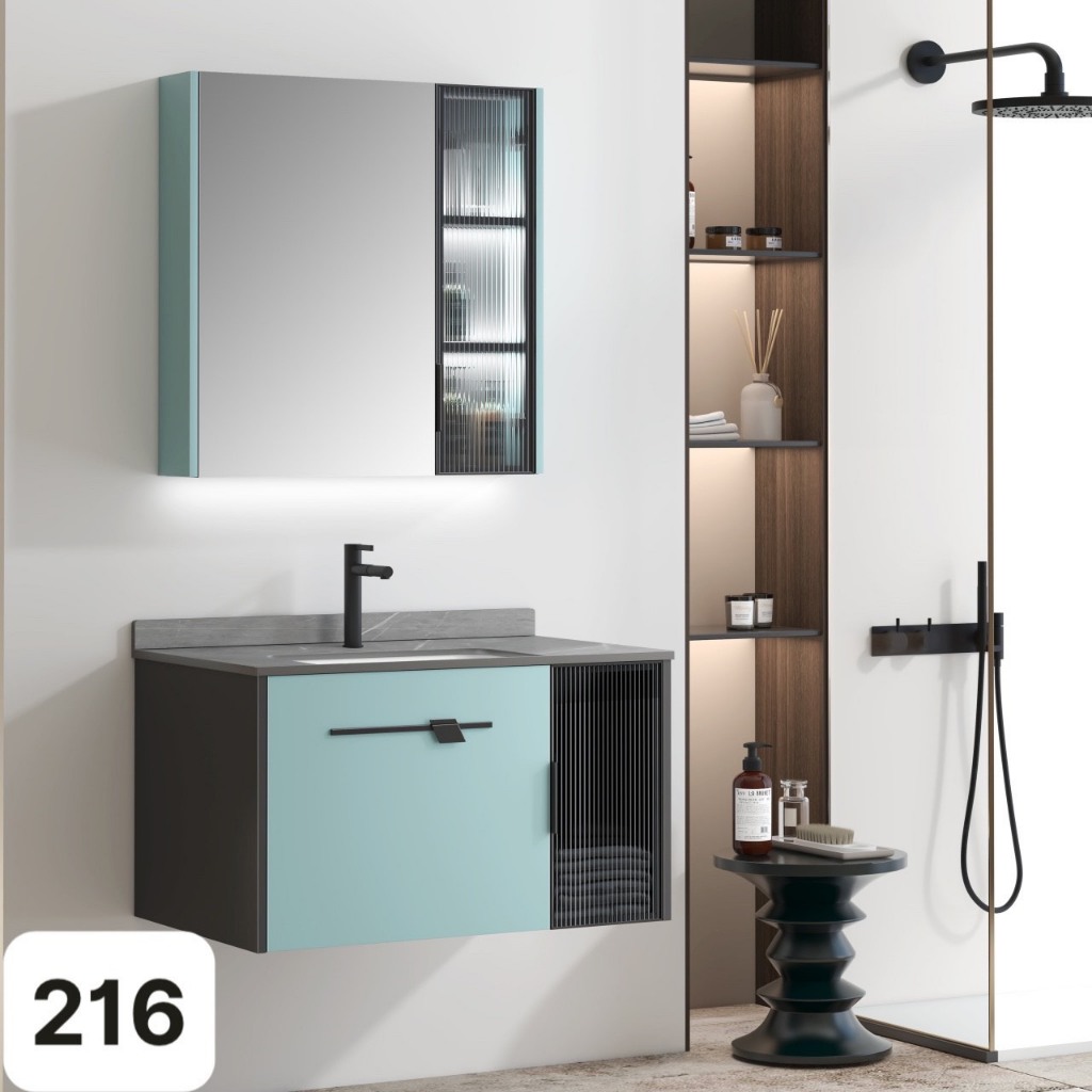 TỦ CHẬU LAVABO TỦ GƯƠNG LED PVC 216