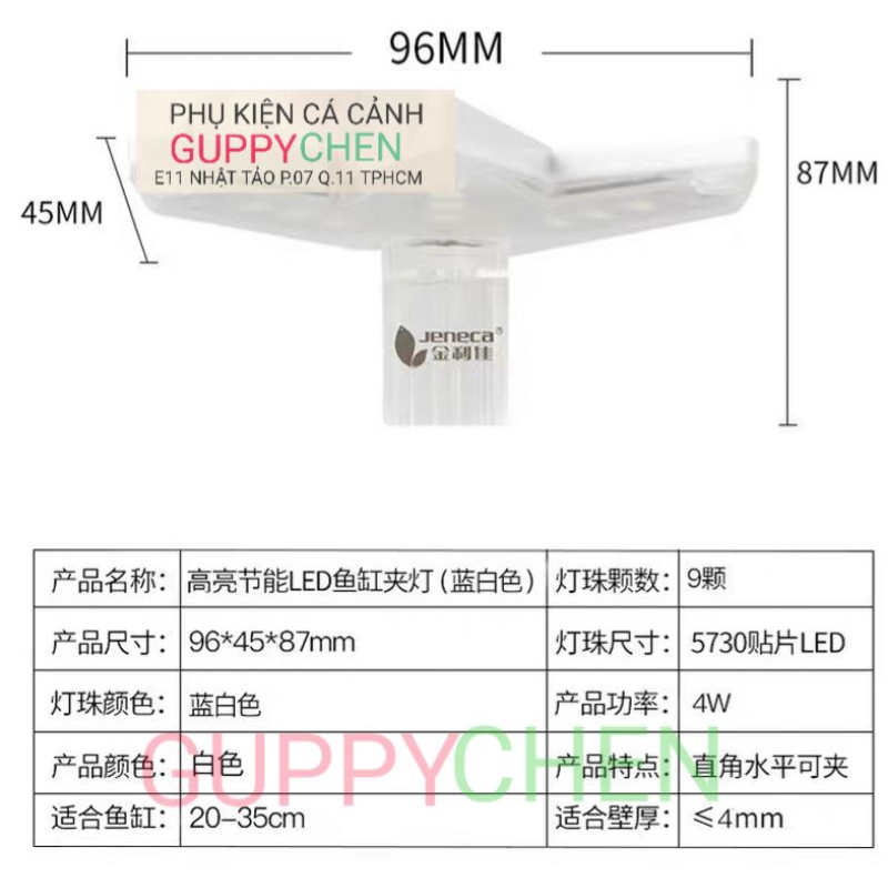 Đèn led chân vịt Jeneca X1 cho hồ mini