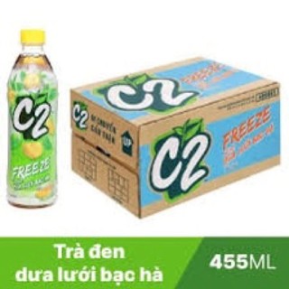 Thùng 24 chai c2 dưa lưới bạc hà 455ml