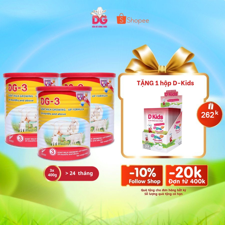 Combo 3 lon Sữa dê DG-3 400gr
