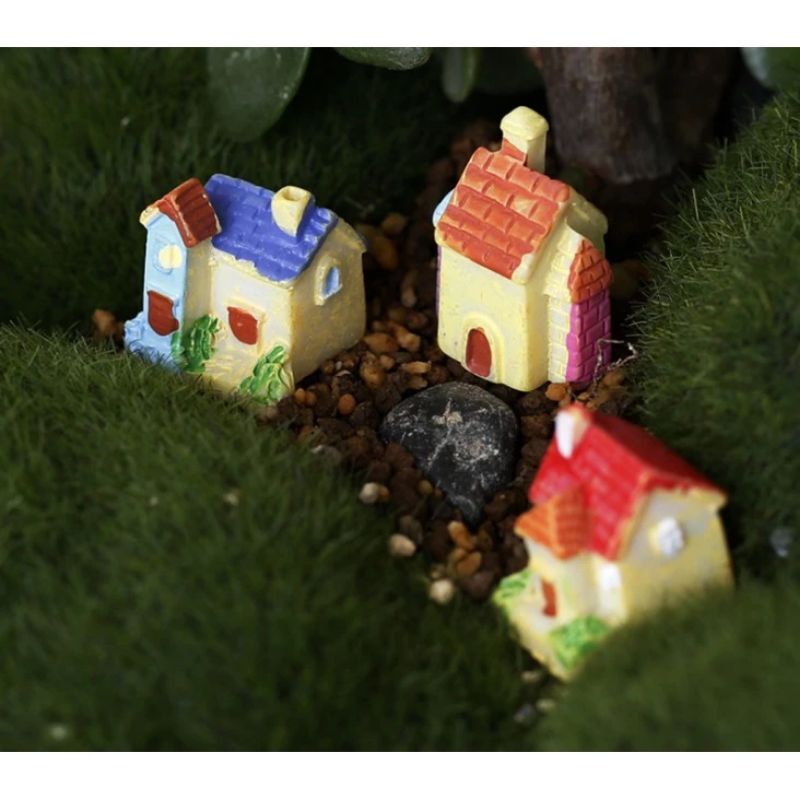 Nhà nông thôn ngũ sắc trang trí tiểu cảnh terarium hồ mini