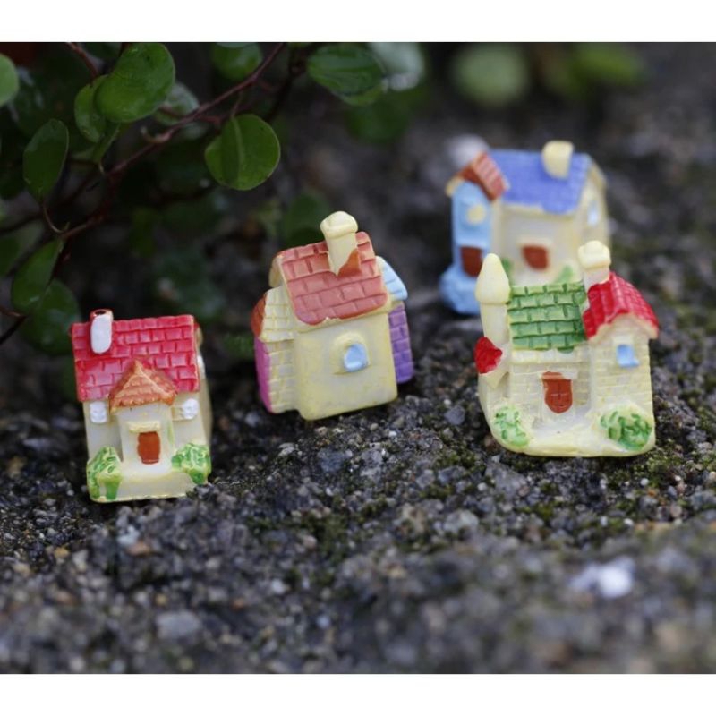 Nhà nông thôn ngũ sắc trang trí tiểu cảnh terarium hồ mini