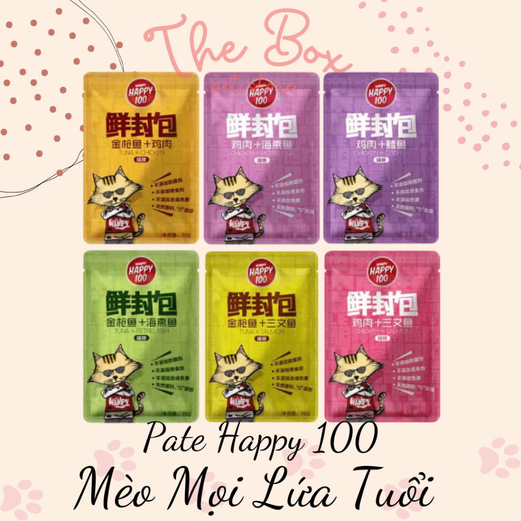 Pate Wanpy Happy 100 Mèo Mọi Lứa Tuổi