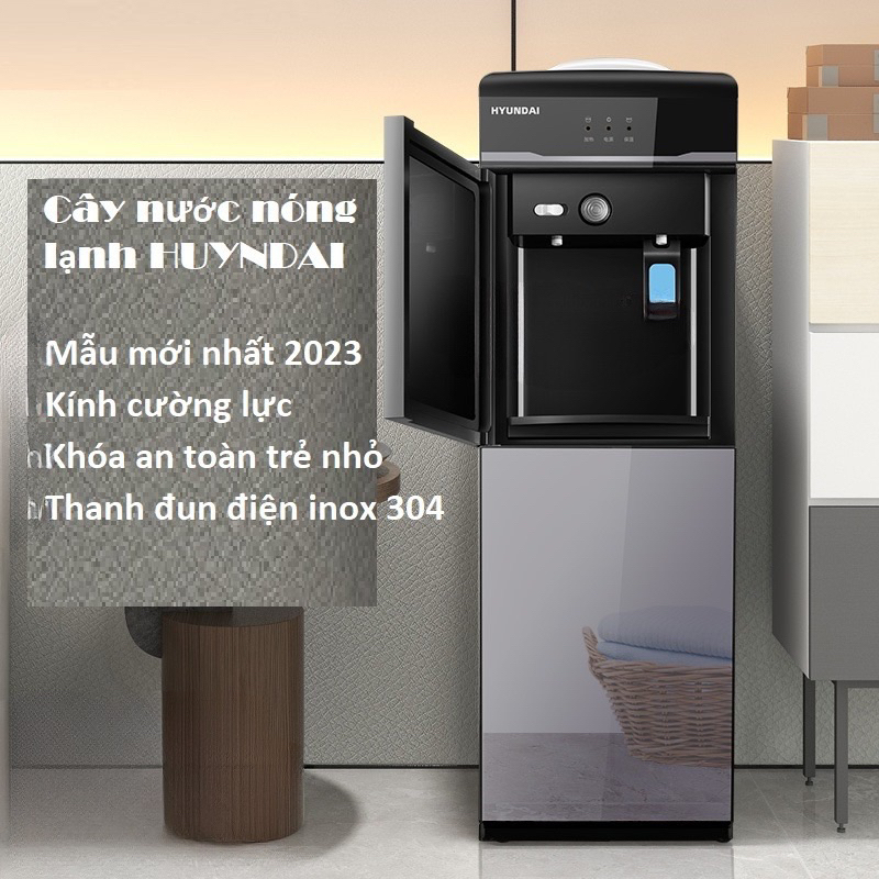 BIG SALE - Máy lọc nước nóng lạnh Huyndai mẫu mới công nghệ Hàn siêu tích kiệm điện - Cây nước nóng lạnh có khóa trẻ em