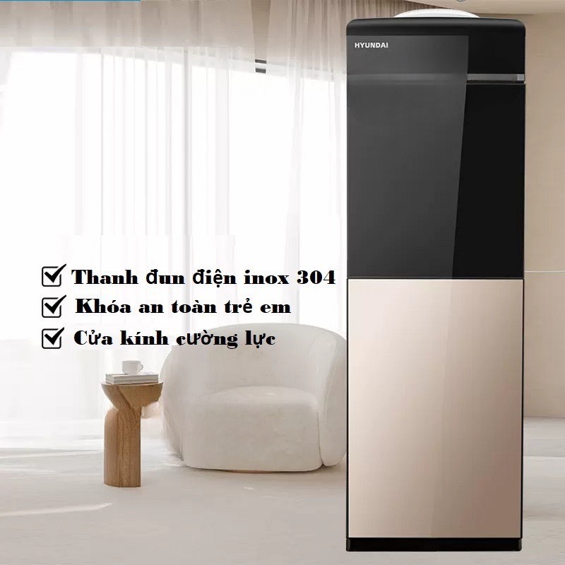 BIG SALE - Máy lọc nước nóng lạnh Huyndai mẫu mới công nghệ Hàn siêu tích kiệm điện - Cây nước nóng lạnh có khóa trẻ em