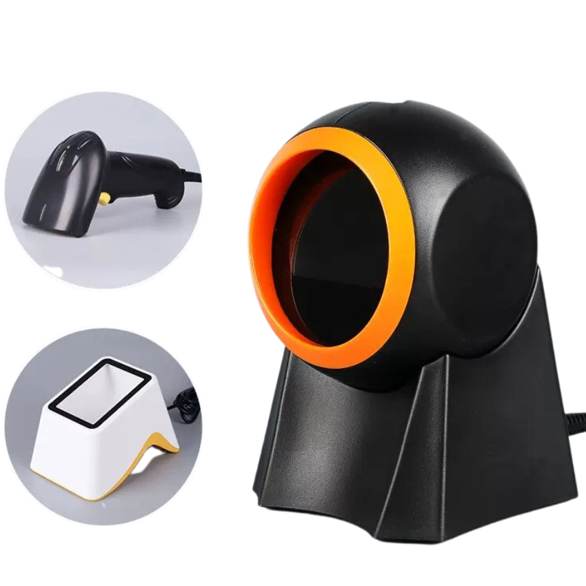 Máy quét mã vạch QR thông minh công nghệ CMOS - Đầu đọc mã vạch đa tia để bàn - Bảo hành 12 tháng