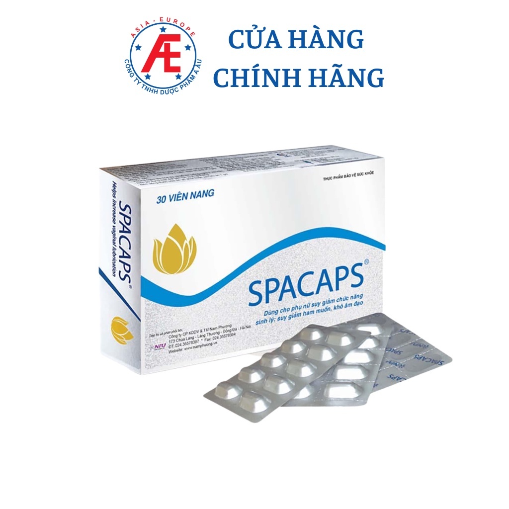 Spacaps hỗ trợ cải thiện khô âm đạo, giảm ham muốn, giảm nguy cơ sạm da, nám da, giúp bổ huyết, tăng nội tiết tố nữ.