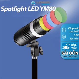 Đèn LED Spotlight Giả Nắng YM80 Bi-Colour 50W Có 5 Filter Chụp Chân Dung Sản Phẩm(Chưa Gồm Chân Đèn)