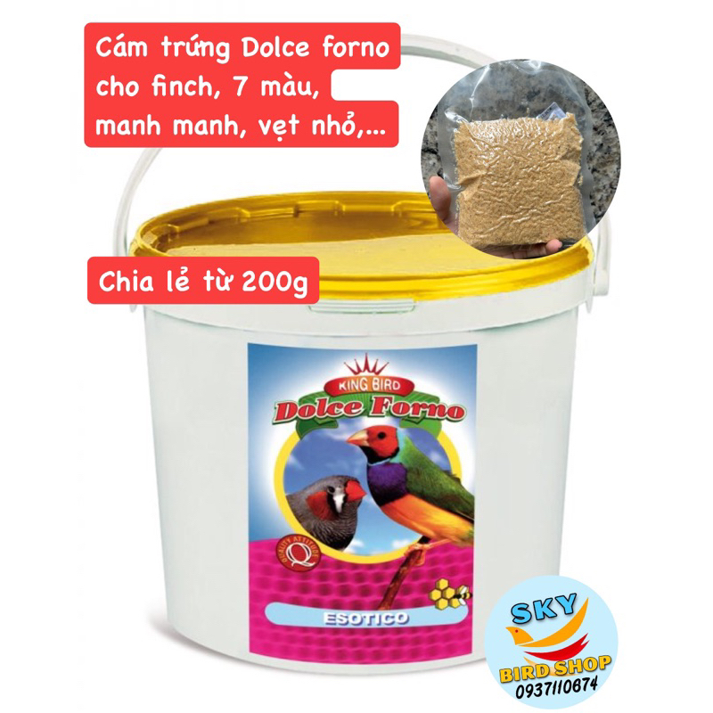 Cám trứng dành cho Finch, 7 màu, manh manh, sắc nhật bạc má 200g( Manitoba nhập Ý)