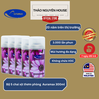 Nước hoa xịt thơm phòng Auramax 300ml (Bộ 05 chai)