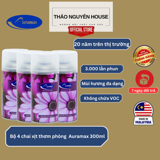 Nước hoa xịt thơm phòng Auramax 300ml (Bộ 04 chai)