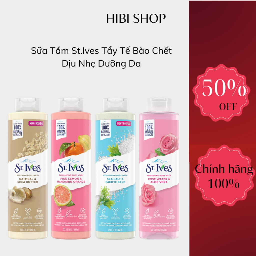 Sữa Tắm St.Ives Tẩy Tế Bào Chết Dịu Nhẹ Dưỡng Da - St. Ives Soothing Body Wash 650ml