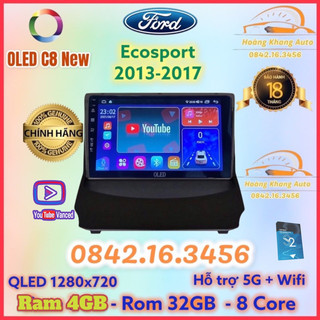 Màn hình android OLED C8 New - OLEDPRO X4 theo xe Ecosport 2013 - 2017  kèm dưỡng và jack nguồn zin theo xe