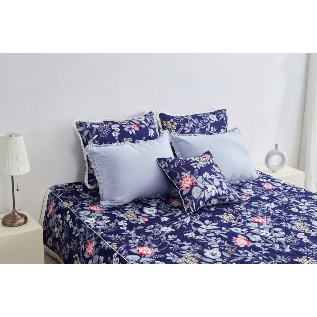 Bộ ga phủ, bộ ga chun trần Everon modal epm 21071 xanh than sale