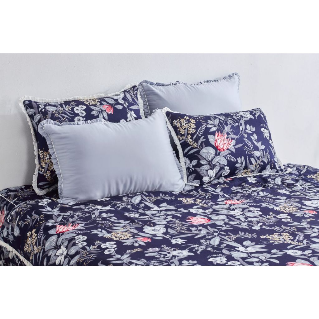 Bộ ga phủ, bộ ga chun trần Everon modal epm 21071 xanh than sale