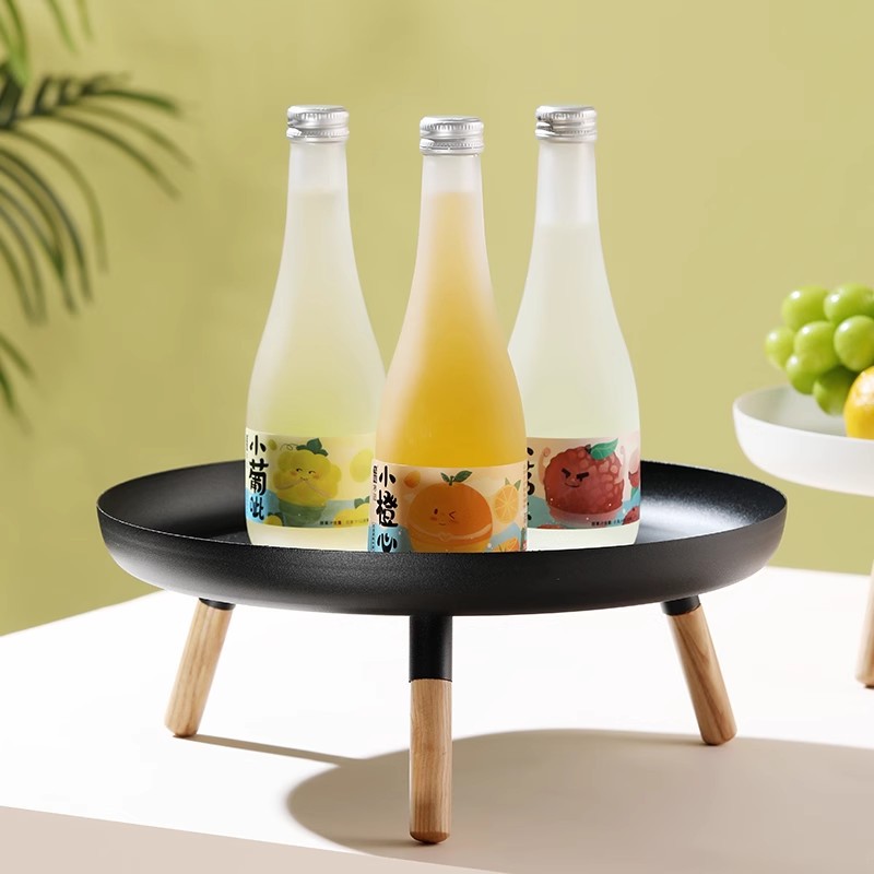 KHAY TRÀ/ ĐỂ HOA QUẢ CHÂN GỖ KM4064