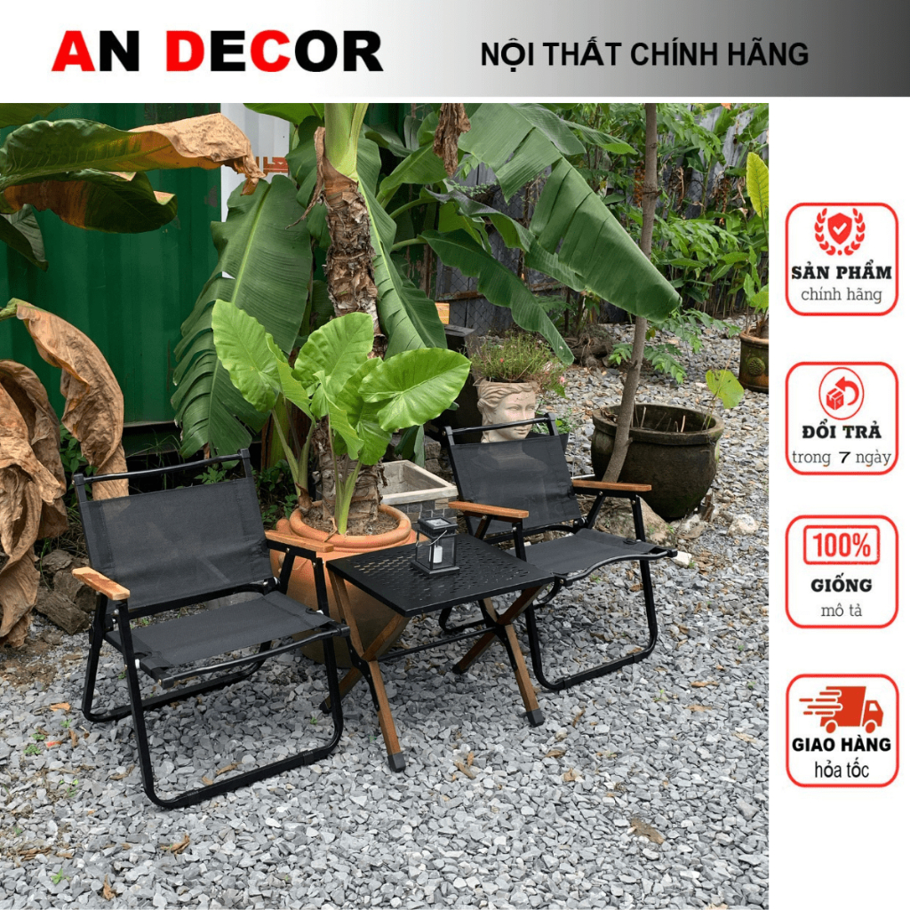 Bàn camping - cafe xếp gọn - Glamping - Mặt sắt sơn tỉnh điện