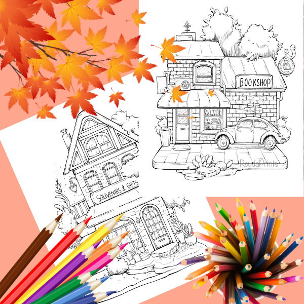 Tranh tô màu nôi thất ấm cúng A4, tranh tô màu giải trí cho học sinh sinh viên - Annika Design