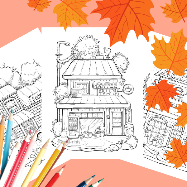 Tranh tô màu nôi thất ấm cúng A4, tranh tô màu giải trí cho học sinh sinh viên - Annika Design