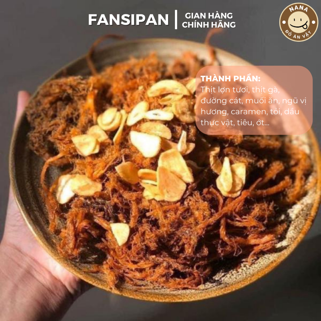 Khô Heo Cháy Tỏi Fansipan Chính Hãng Gói 50 Thơm Ngon Đậm Vị An Toàn Vệ Sinh, Ăn Vặt NaNa