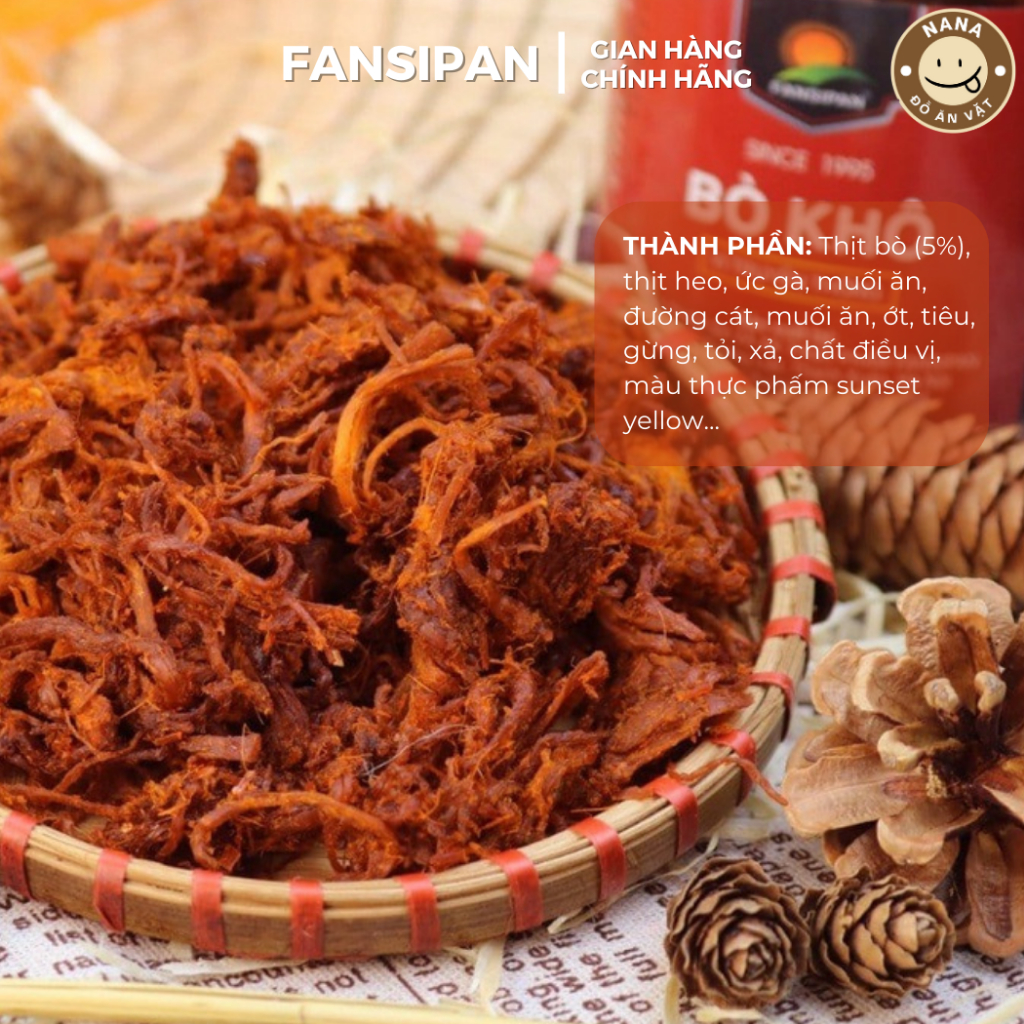 Combo Mix Khô Bò, Khô Gà, Khô Heo Chính Hãng Fansipan Gói 50gram Đảm Bảo An Toàn Vệ Sinh, Ăn Vặt NaNa