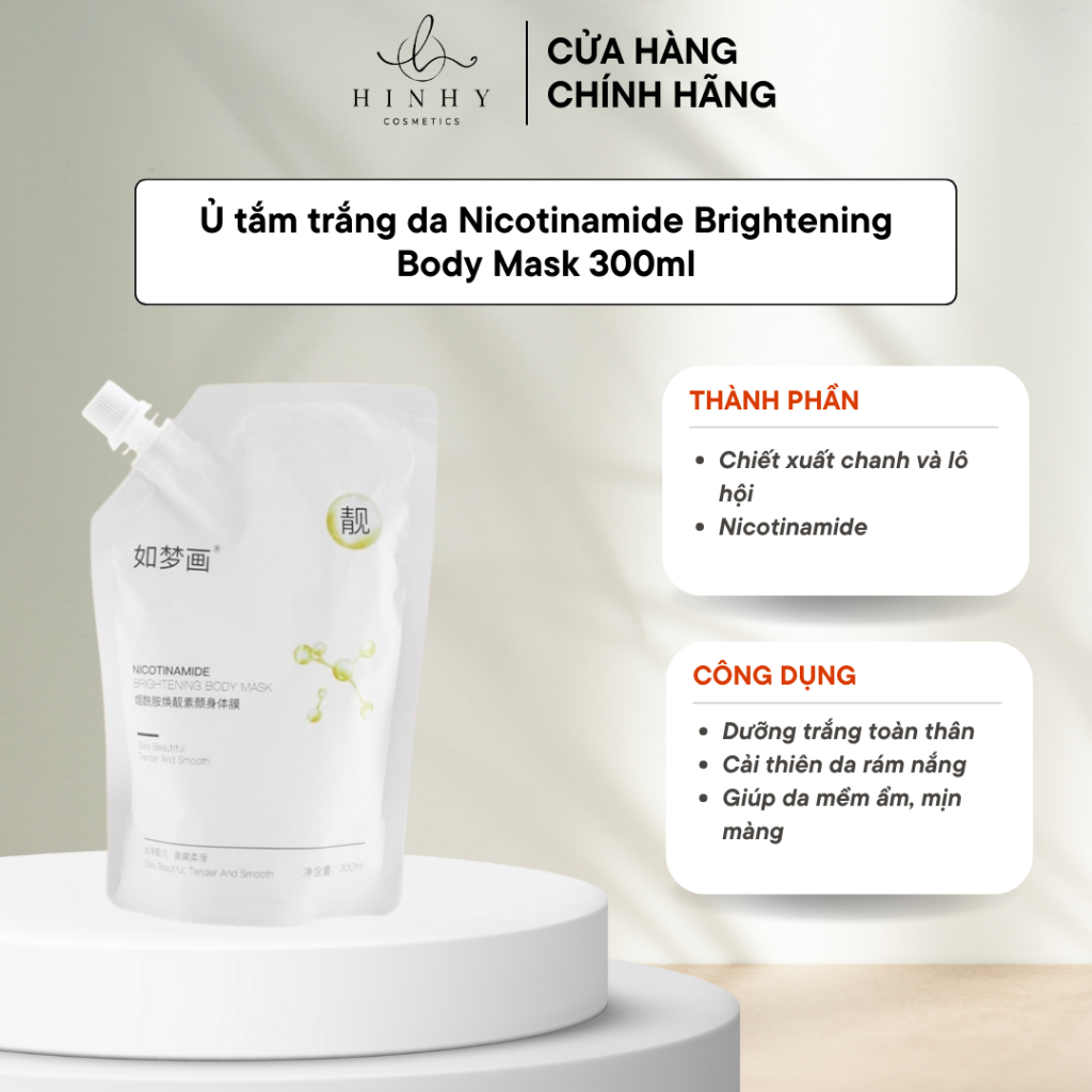 Ủ tắm trắng da Nicotinamide Brightening Body Mask 300ml