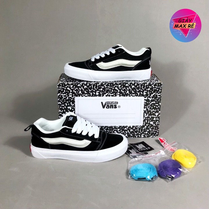 Giày Vans Knu Skool Potato Black Siêu Hot 2023 Bản Đẹp Dành Cho Học Sinh Sinh Viên Hàng Full Box