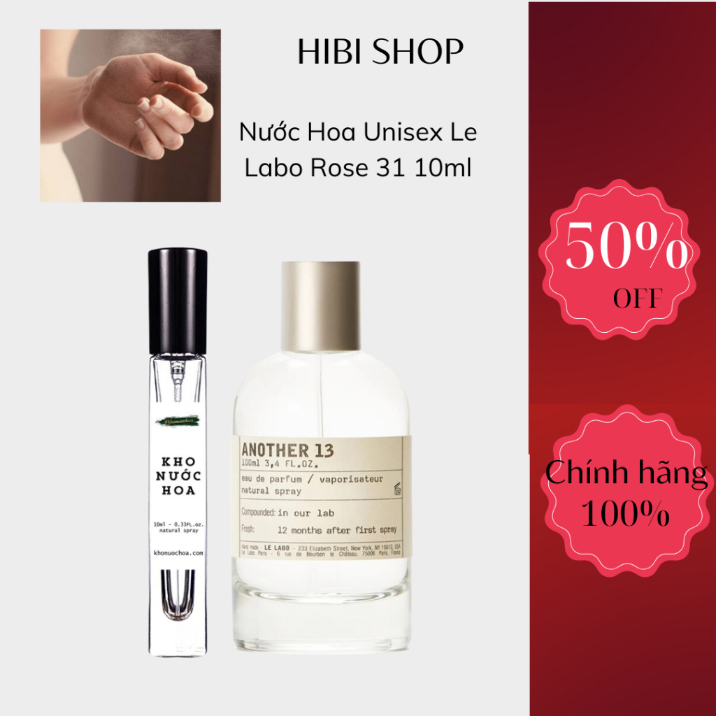 Nước Hoa Unisex Le Labo Rose 31 Eau De Parfum, Phong Cách Cuốn Hút, Tinh Tế, Sang Trọng 10ml