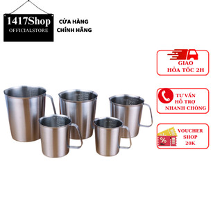 Ca inox định lượng 304, ca đong inox có vạch chia dung tích 500ml/700ml/1l/1.5l/2l
