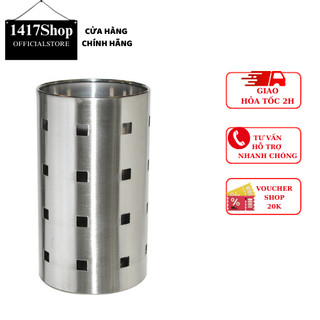 Ống đựng đũa muỗng inox không rỉ có lỗ thoát nước sạch sẽ dễ vệ sinh hình tròn