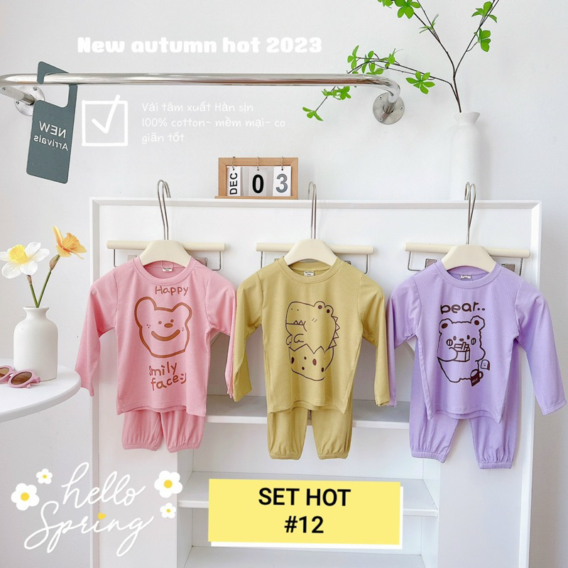 SET 3 BỘ TĂM XUẤT HÀN IN HÌNH CHO BÉ