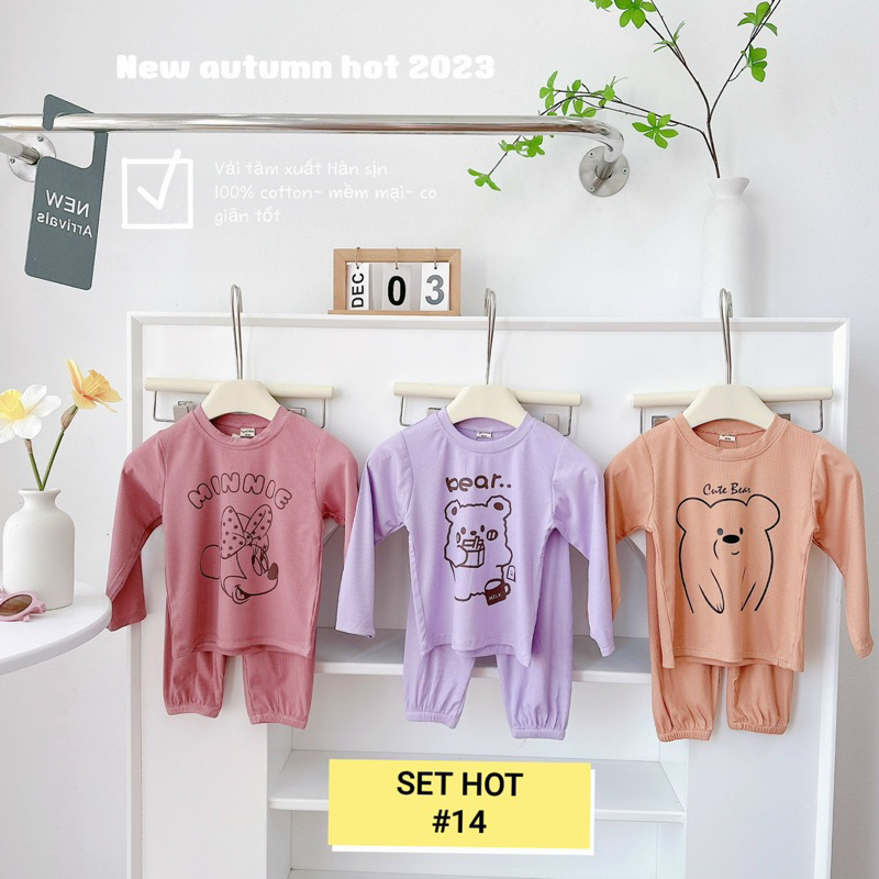 SET 3 BỘ TĂM XUẤT HÀN IN HÌNH CHO BÉ