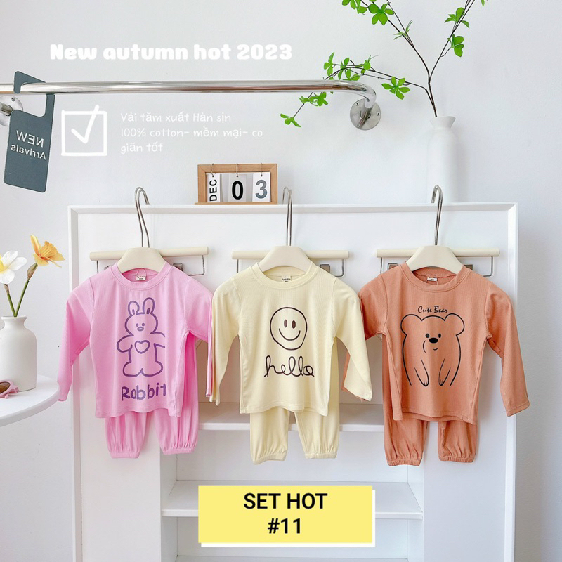 SET 3 BỘ TĂM XUẤT HÀN IN HÌNH CHO BÉ