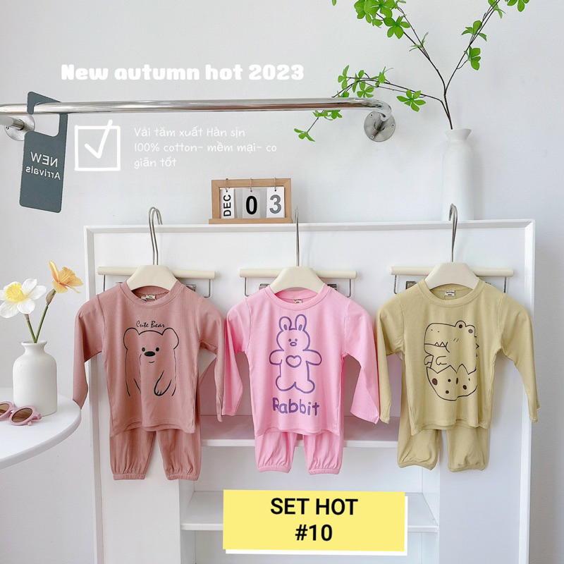 SET 3 BỘ TĂM XUẤT HÀN IN HÌNH CHO BÉ