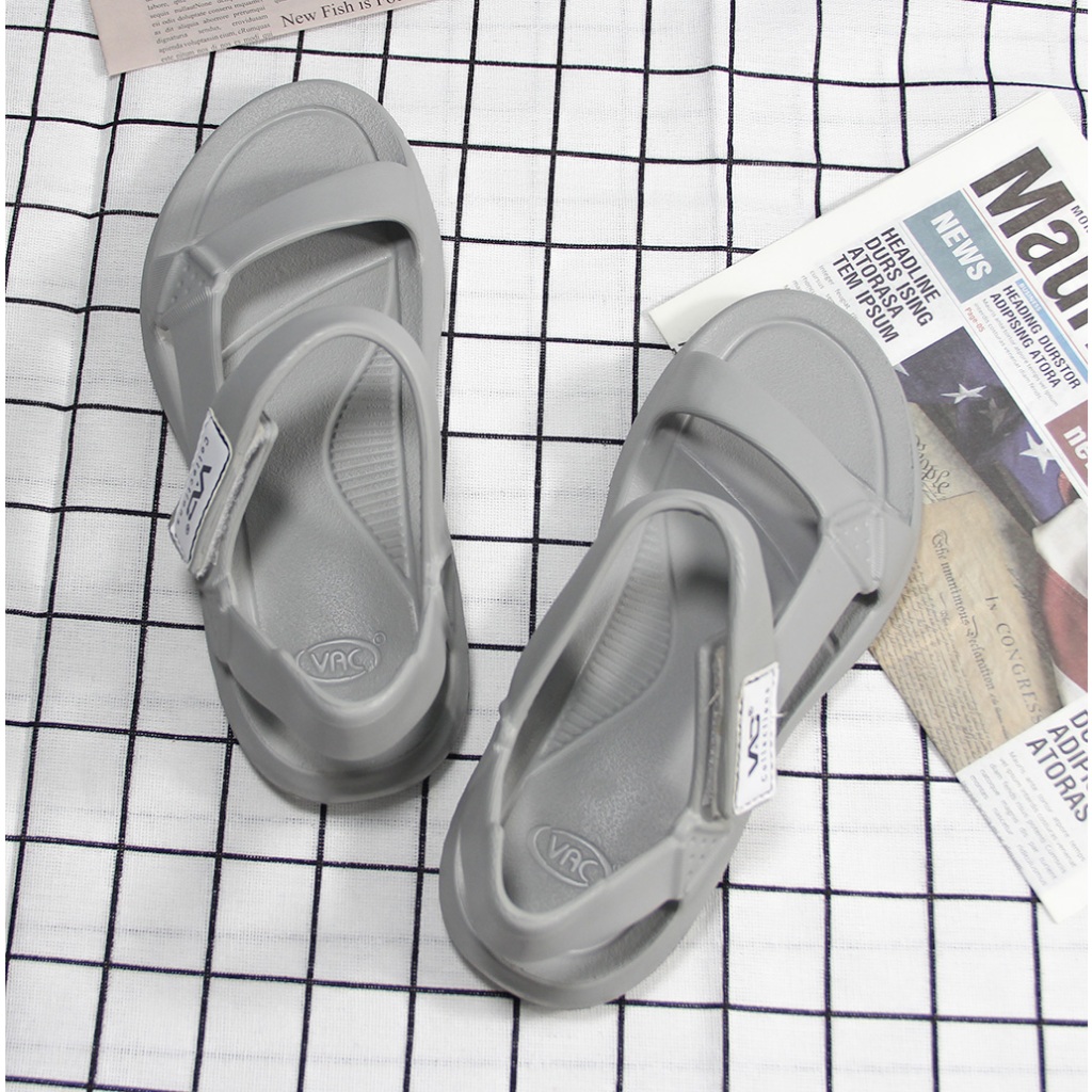 Dép sandal nam màu xám đi mưa nhựa EVA nguyên khối, dáng ôm chân hàng Việt Nam E191