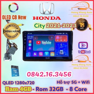 Màn hình android OLED C8 New - OLEDPRO X4 theo xe City 2021 - 2023, 9 inch kèm dưỡng và jack nguồn zin theo xe