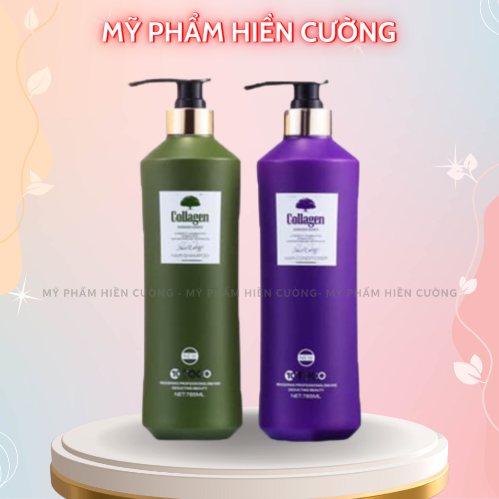 BỘ DẦU GỘI + XẢ TOCO COLLAGEN KÍCH THÍCH MỌC TÓC (2 CHAI 785ML), GIÚP TÓC MỀM MƯỢT
